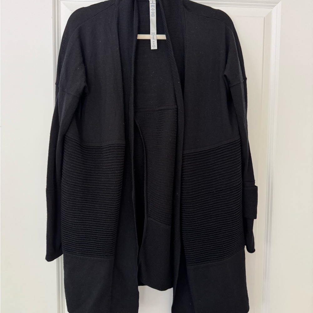 Lululemon Athletica Black Open-Front Cardigan Sweater